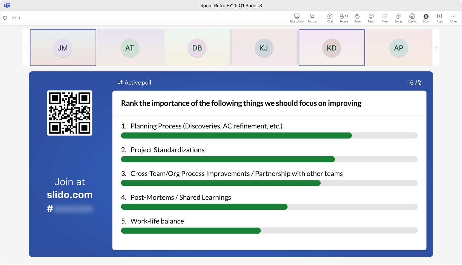 Ranking poll example